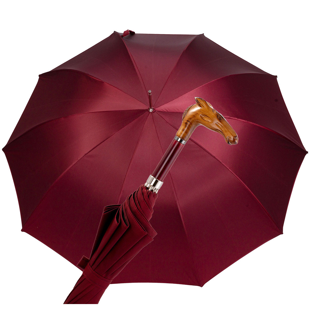 Art. a1100. 2 Horse  handle carved wood