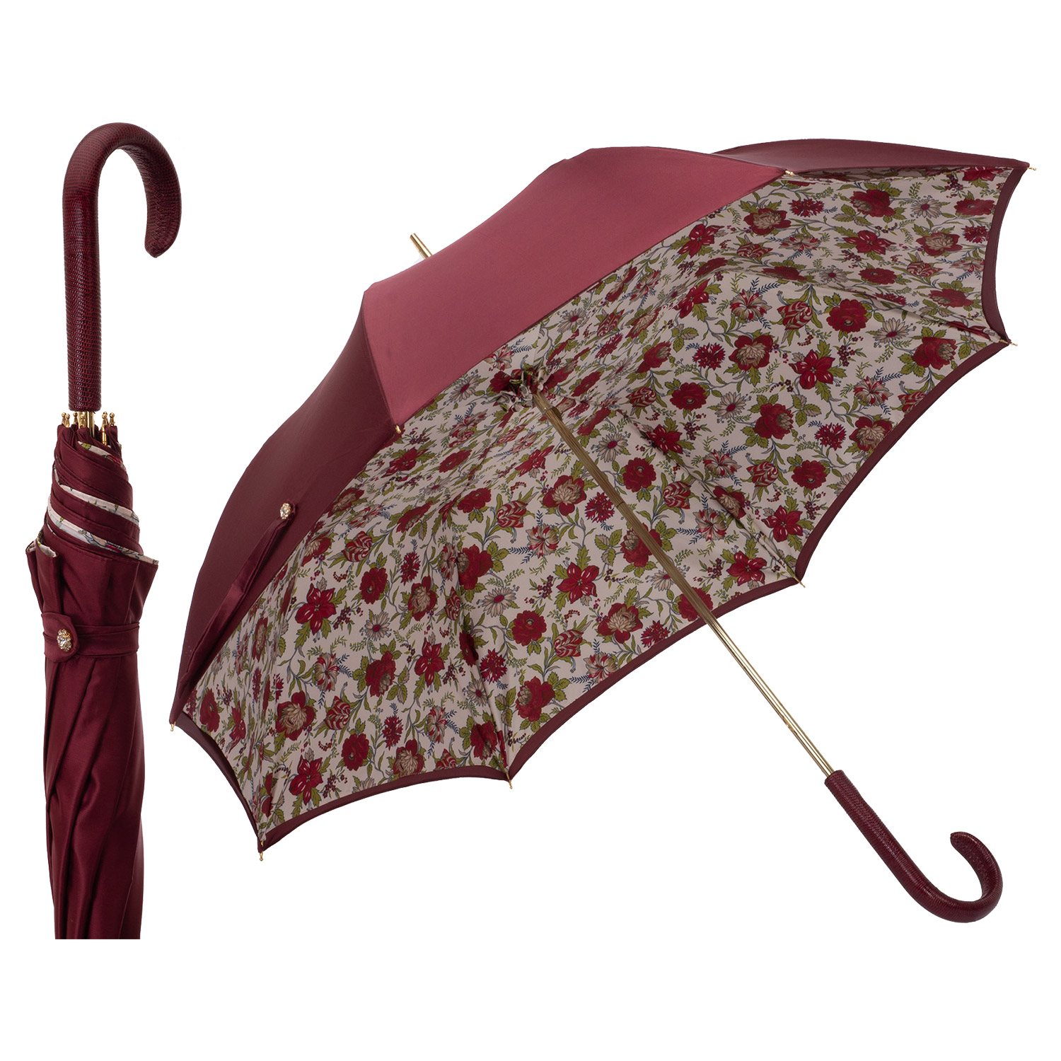 Art. 5200. 20 Double umbrella with burgundy flowers