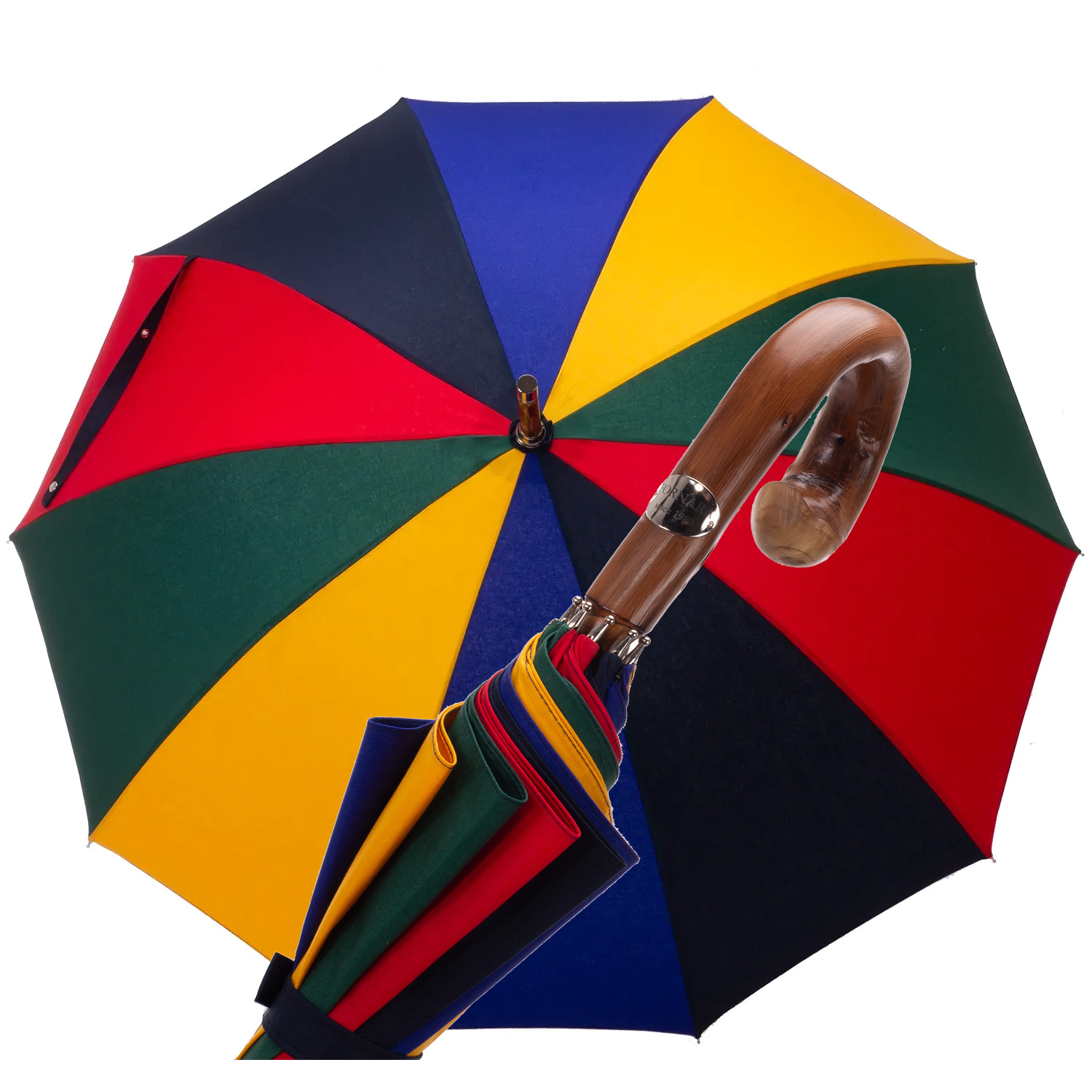 Art. 810.1 Umbrella with multicolored solid chestnut