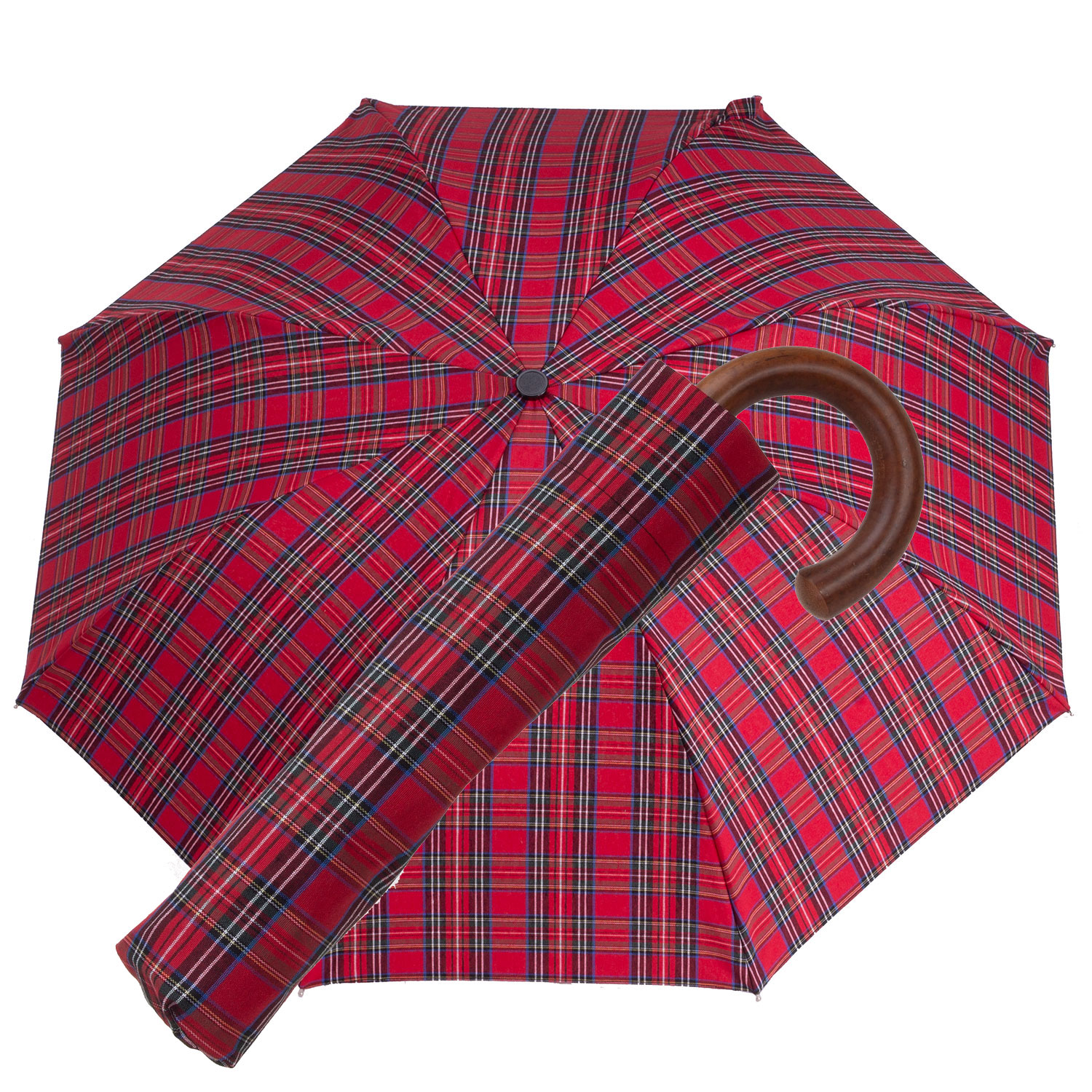 Tm 100. 61 Ombrello pieghevole Tartan rosso blu