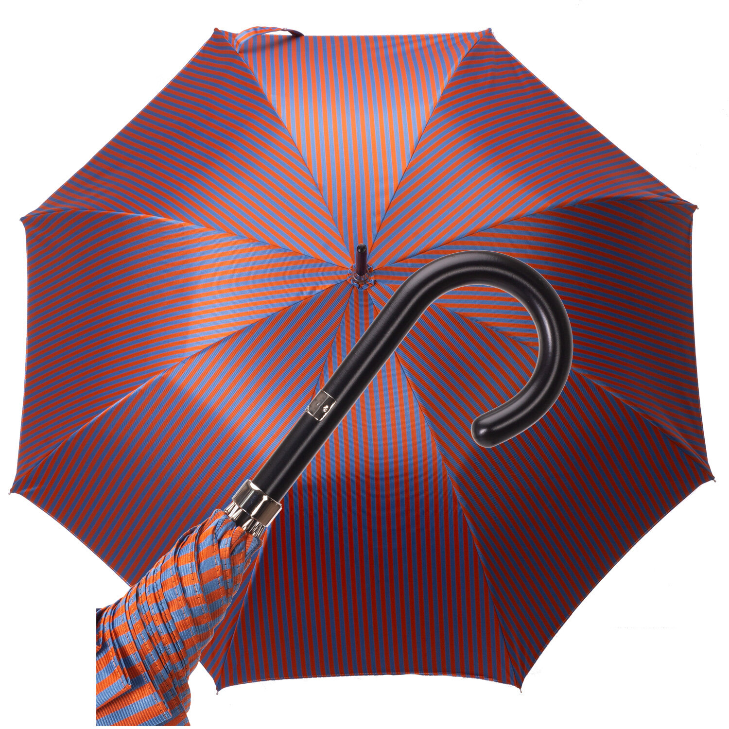 Art.  12800. 2 Ombrello Donna rigato azzurro e arancio 