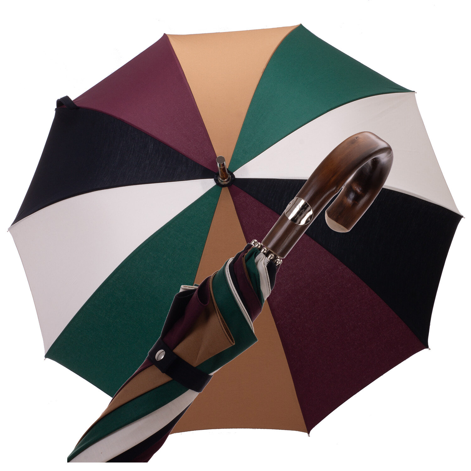 Art. 9405 . 12  Ombrello Pastorello multicolore manico castano 