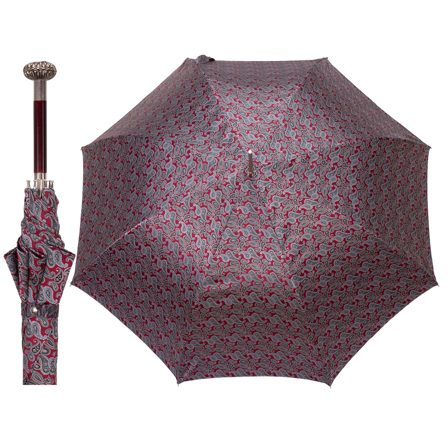 Art. a10100.4 Ombrello Donna automatico disegno cachemire rosso