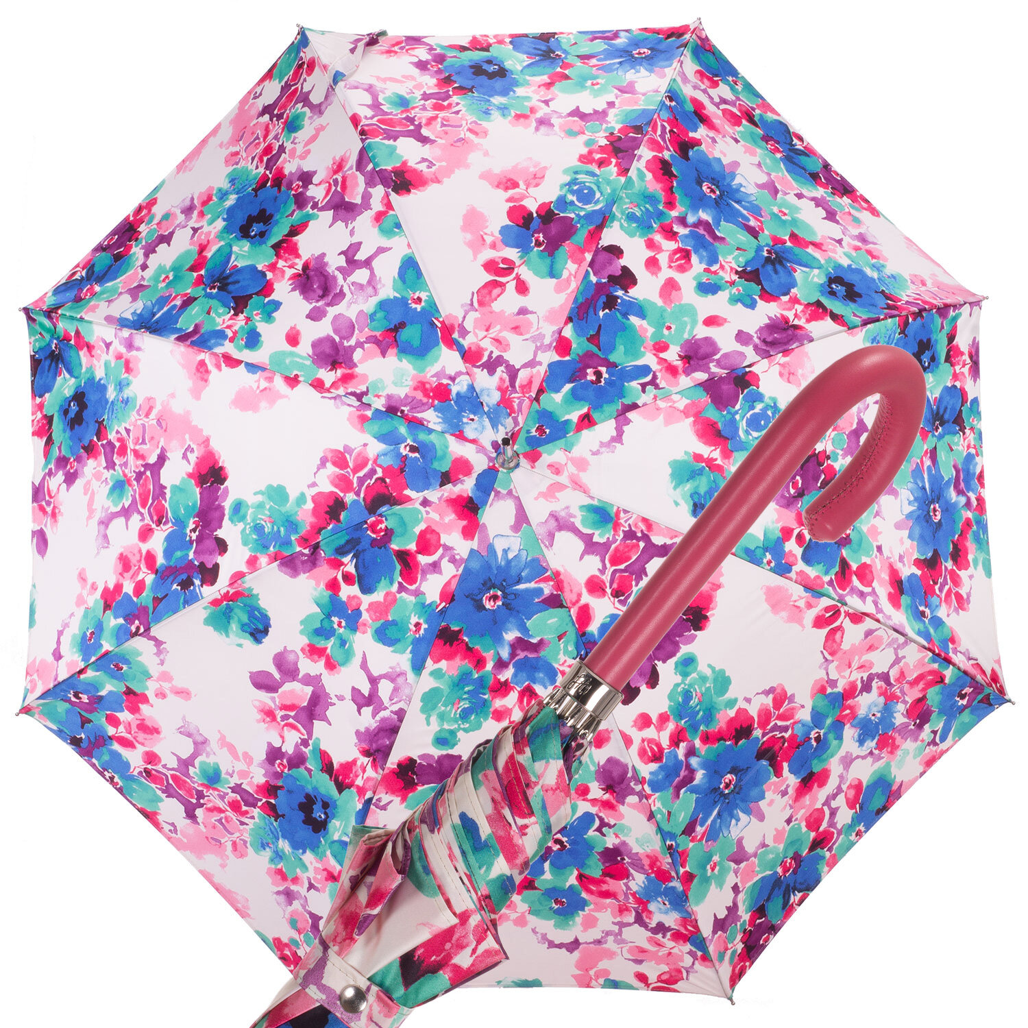  Ombrello automatico donna fiorato fuxia e azzurro Fa 9815