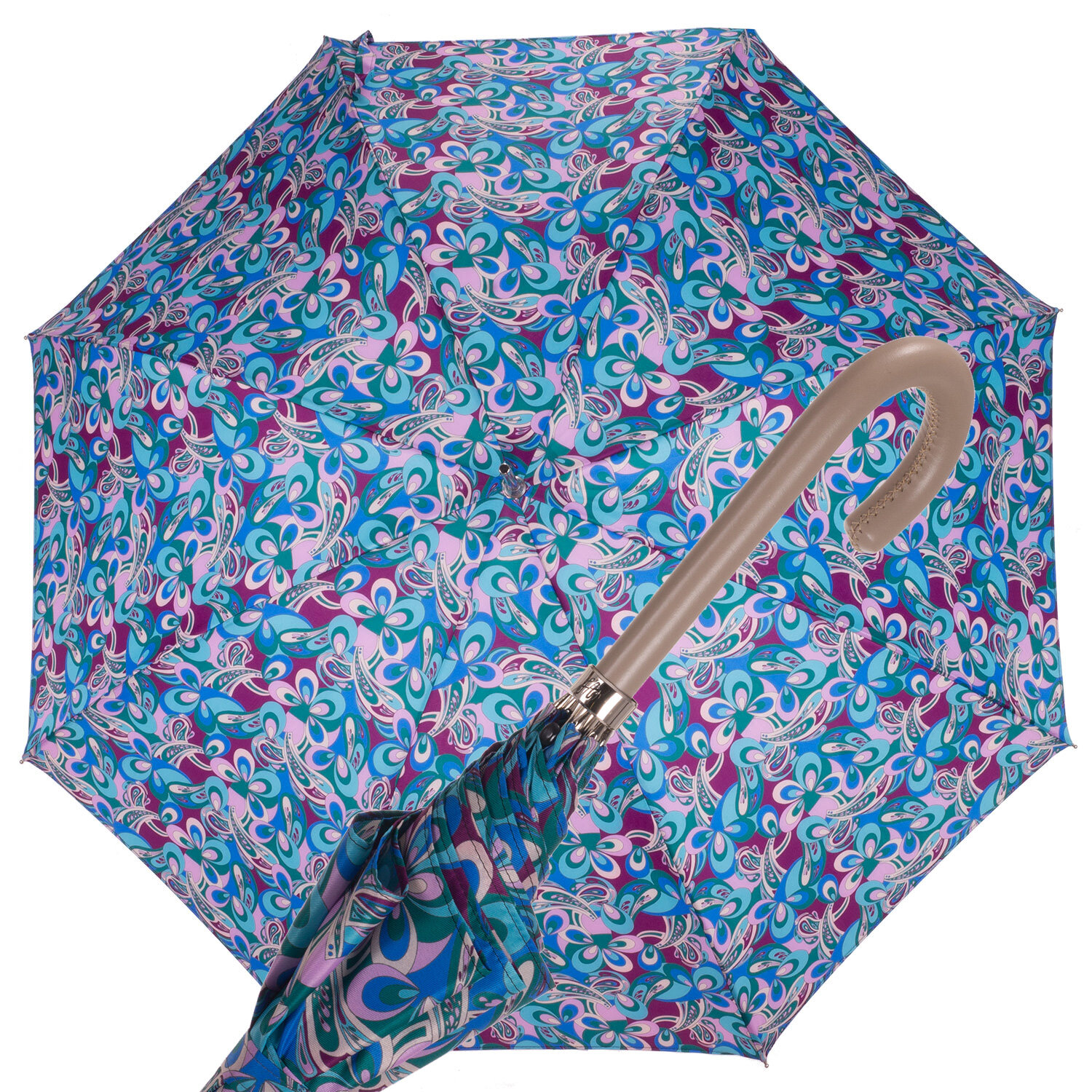  Ombrello automatico donna paisley azzurro Fa 9814