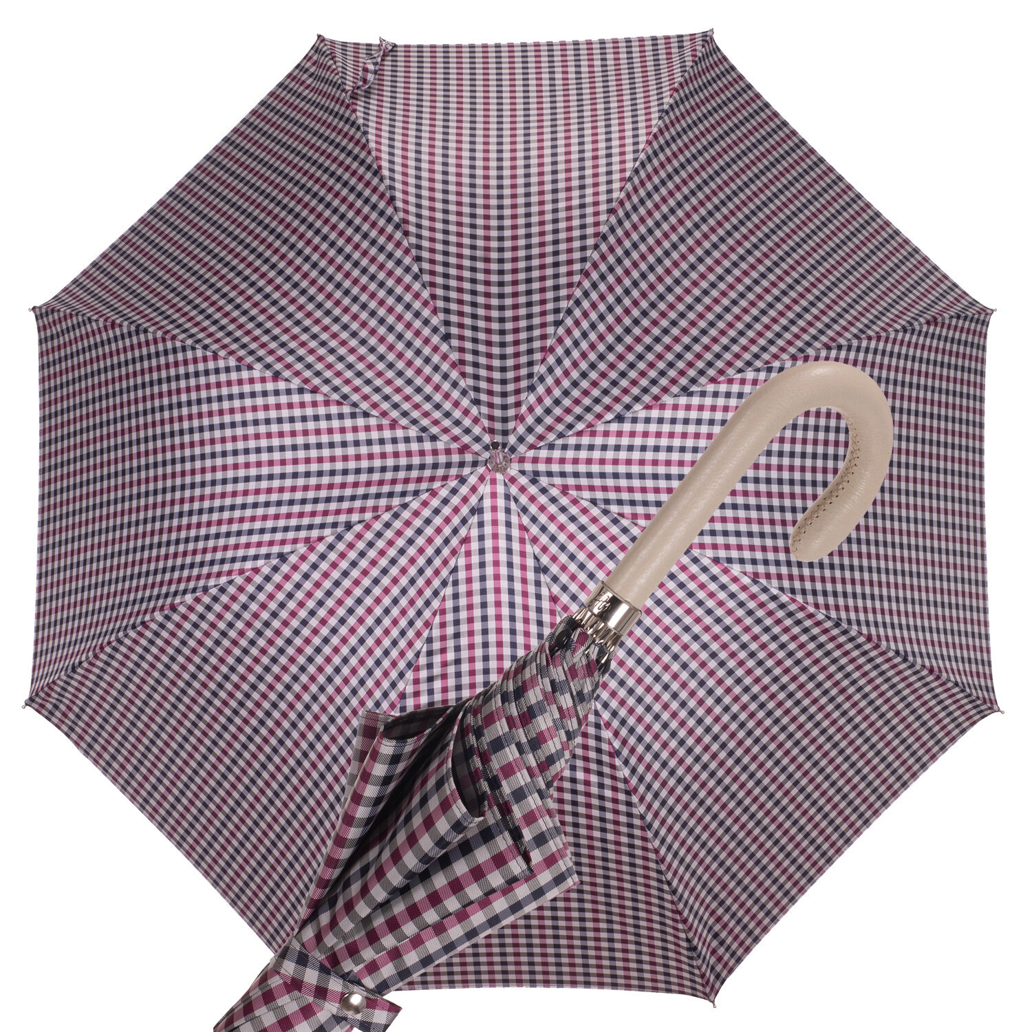 Ombrello quadretti piccoli nero fuxia Fa9816