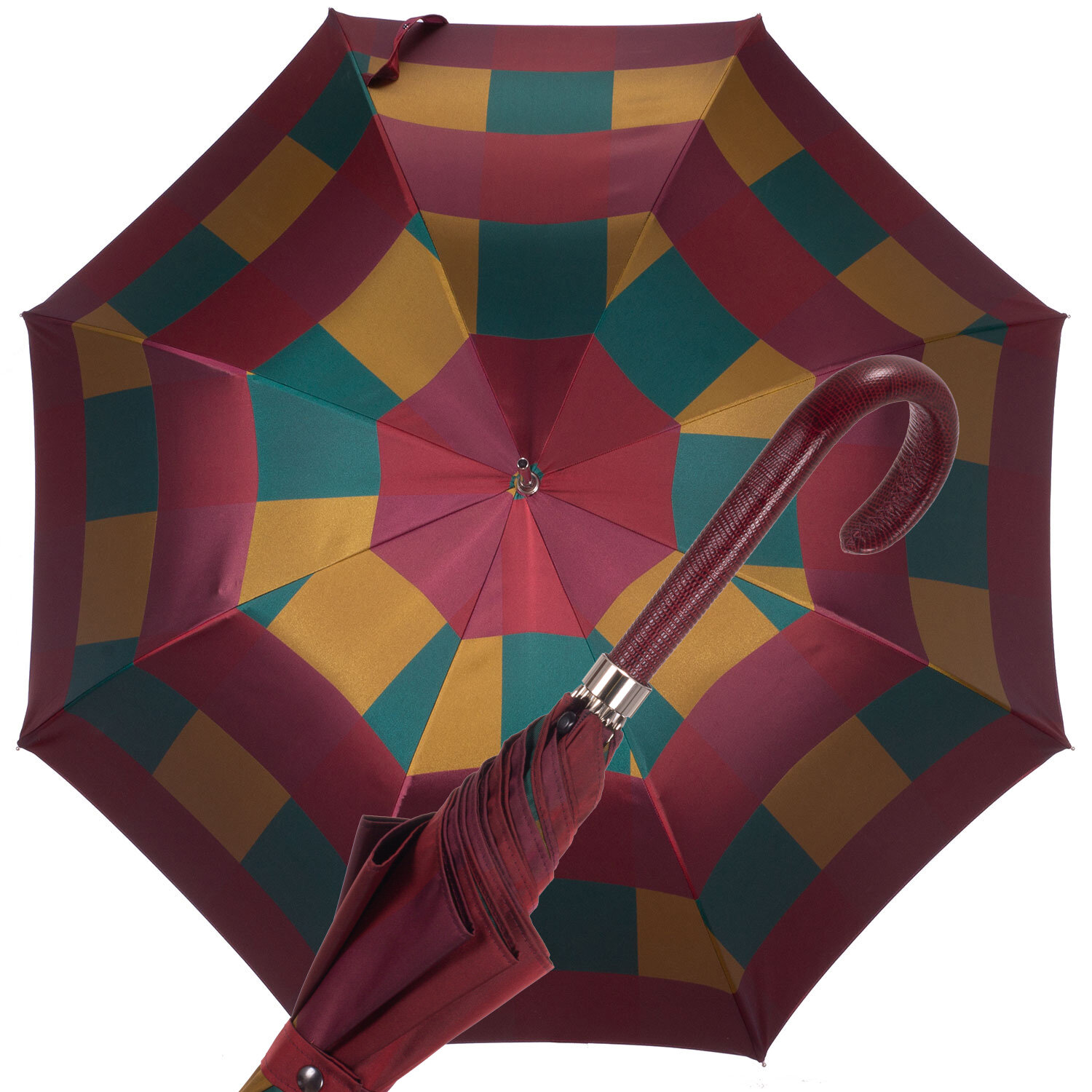 Ombrello donna  quadri rosso scuro   Fa9818