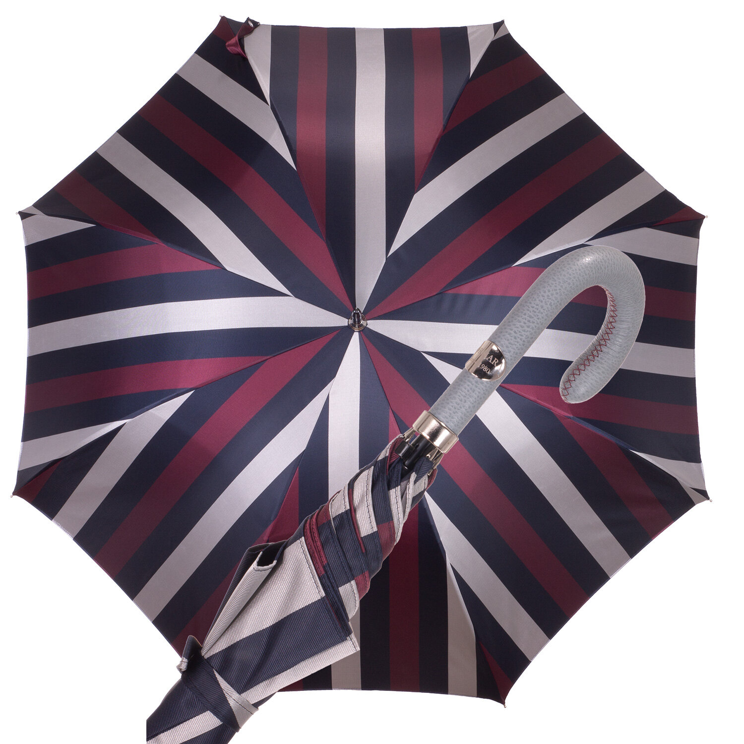 Ombrello automatico grande regimental bordò