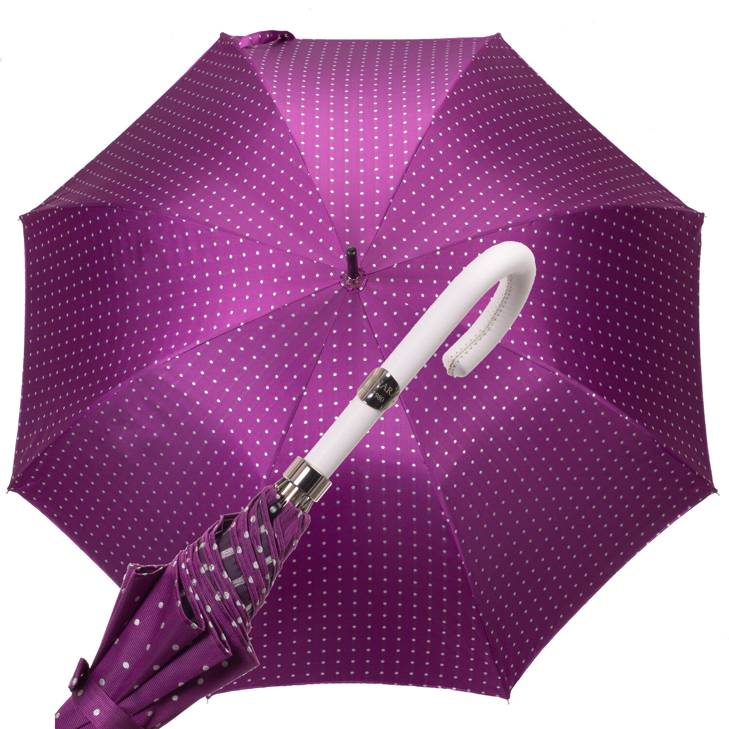 Art. a11000. 6  Ombrello Donna fuxia con pios bianchi