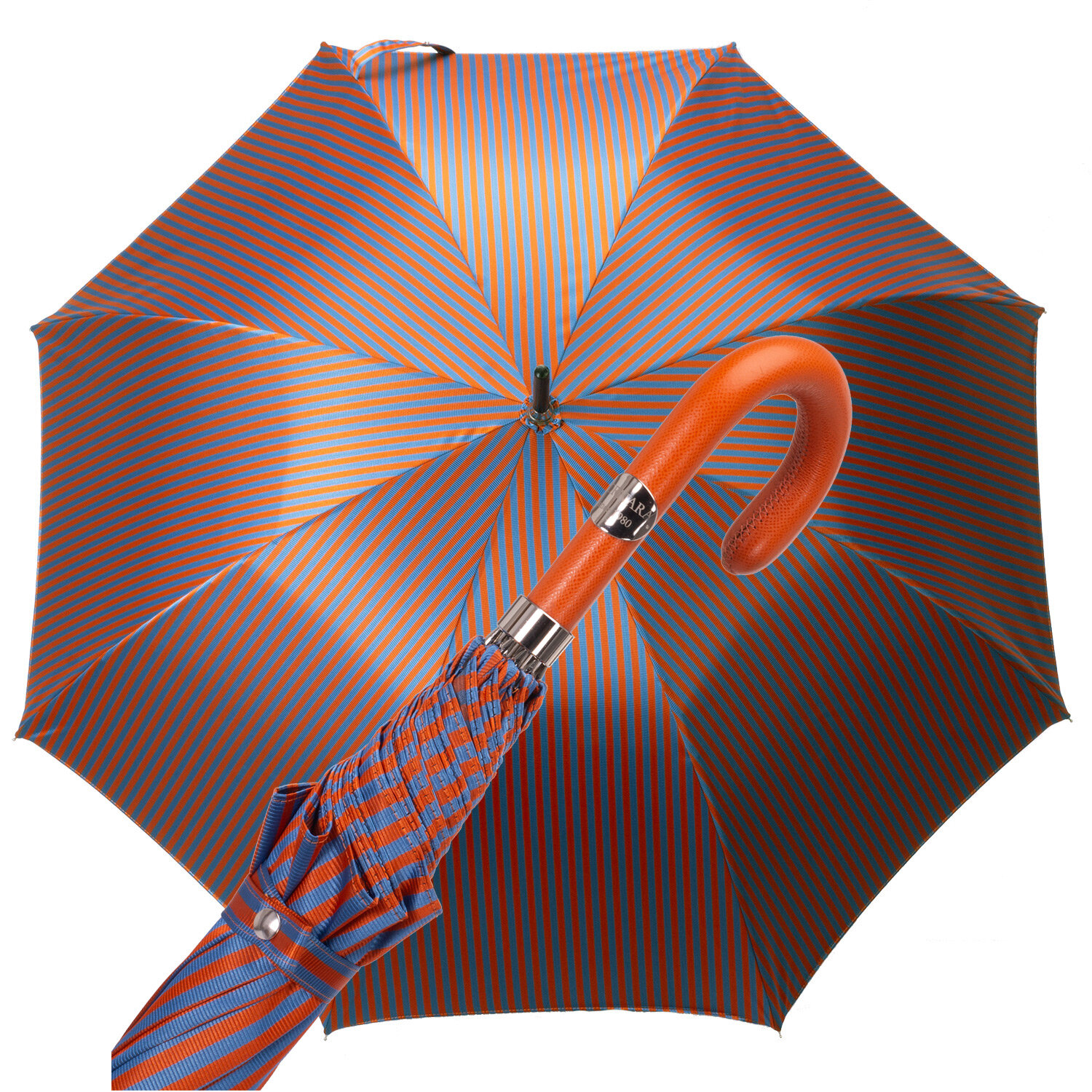 Art. a12800. 2  Ombrello Donna rigato azzurro e arancio