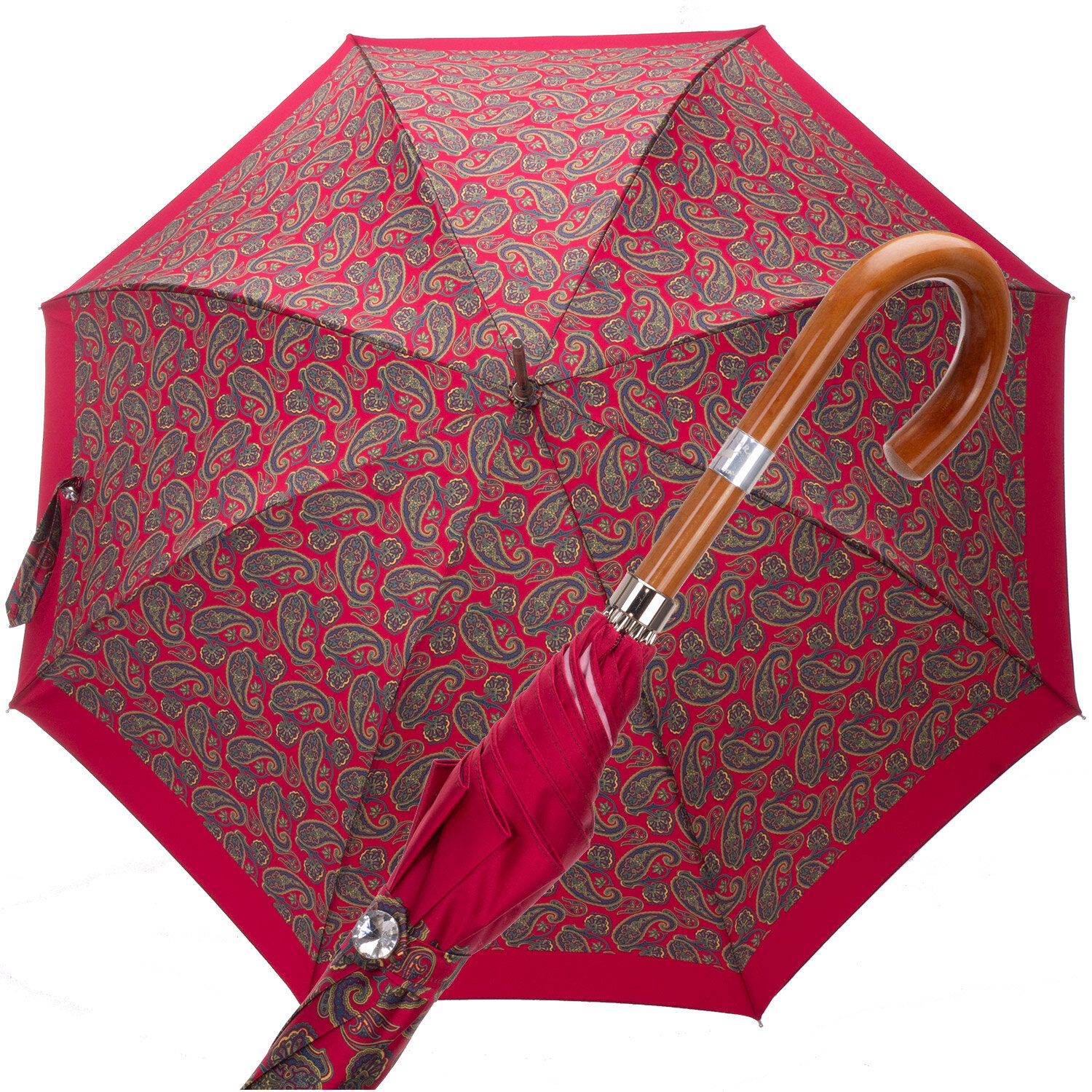 Ombrello Donna Automatico paisley rosso