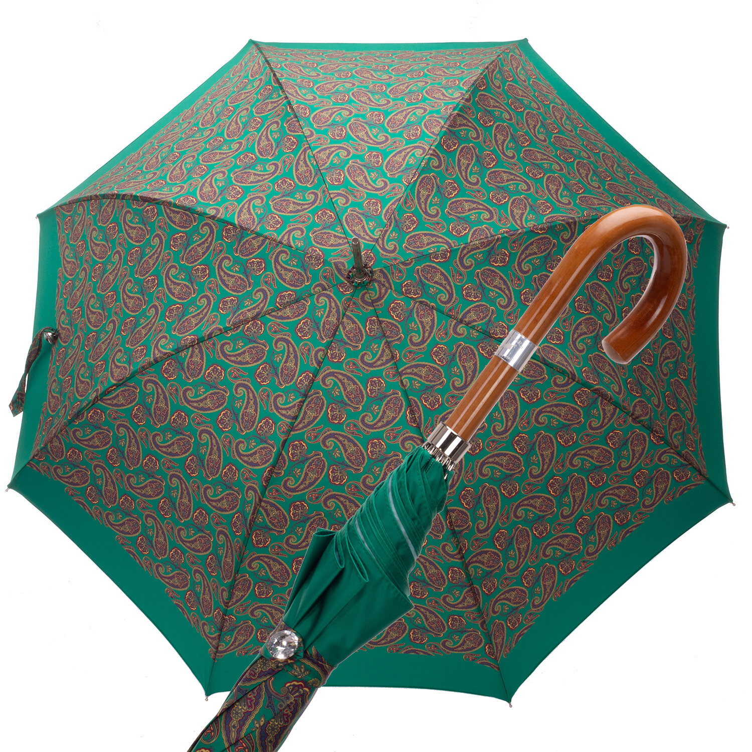 Ombrello Donna Automatico paisley verde