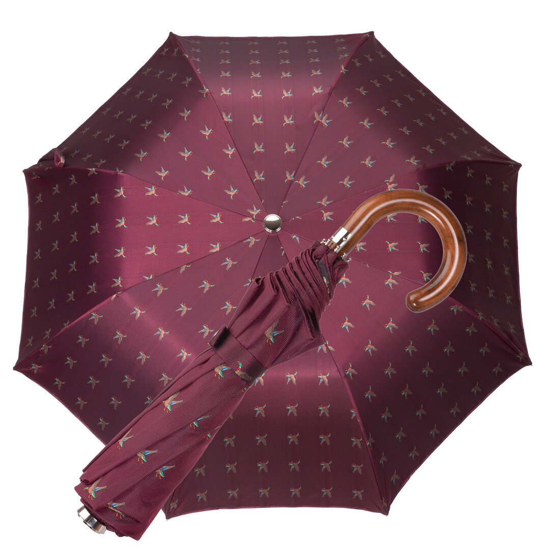 Tm 12000. 3 Ombrello pieghevole disegno anatre burgundy