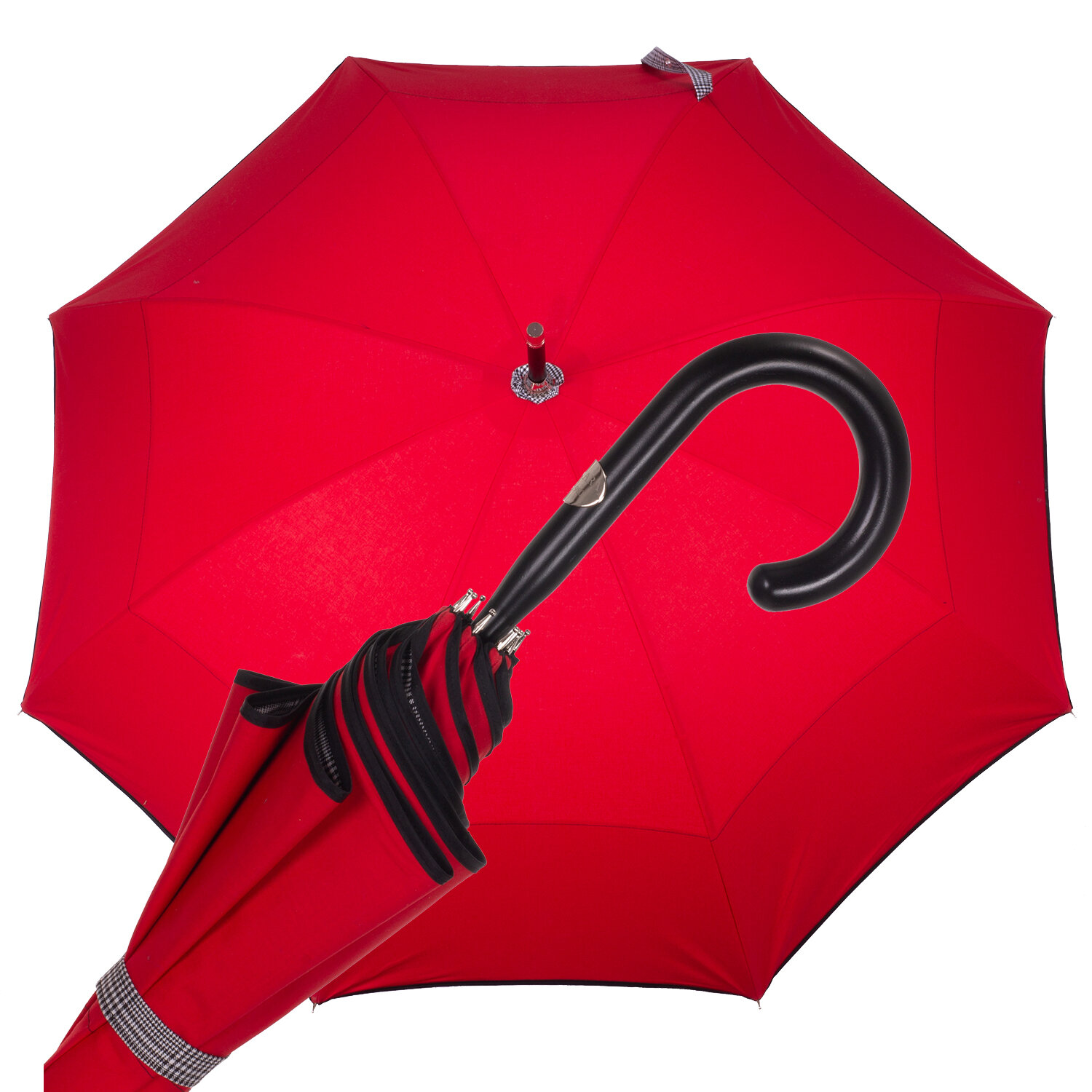 Ombrello rosso con bordo interno galles grigio Fa 857