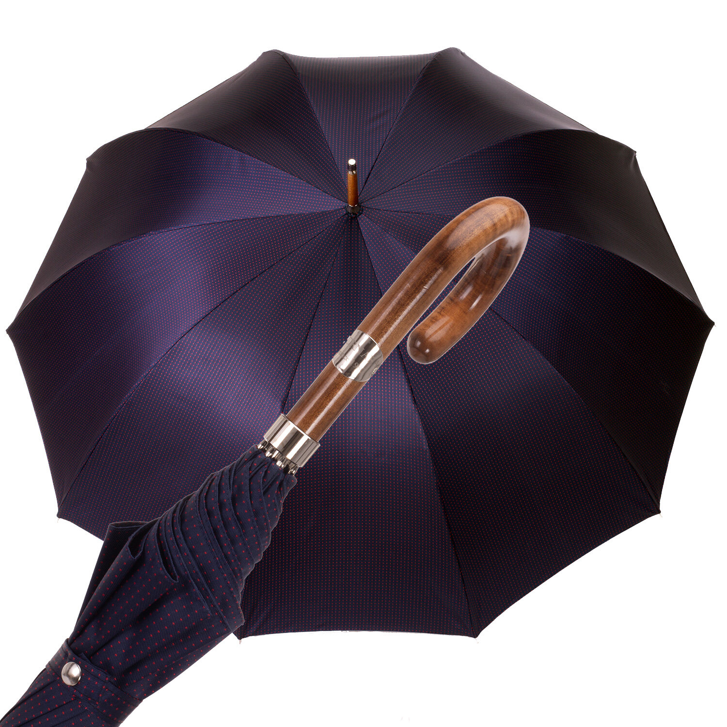 Ombrello Stile Inglese blu pois rossi 5400 v1