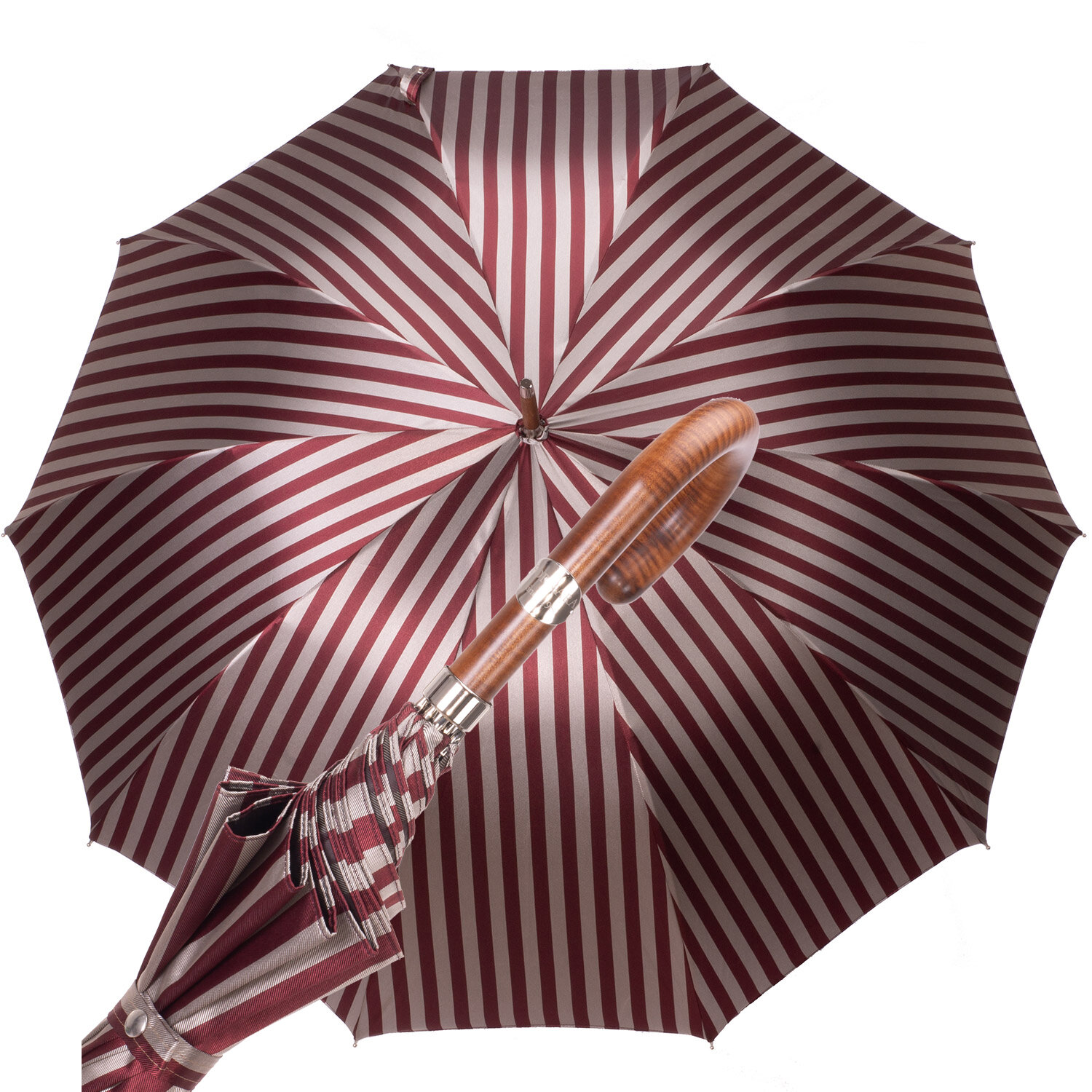 Ombrello  Stile Inglese regimental beige rosso 9000 v2