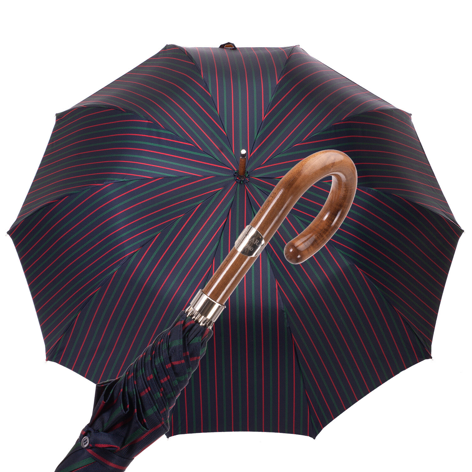 Ombrello Fornara Stile Inglese regimental verde 10500 v4