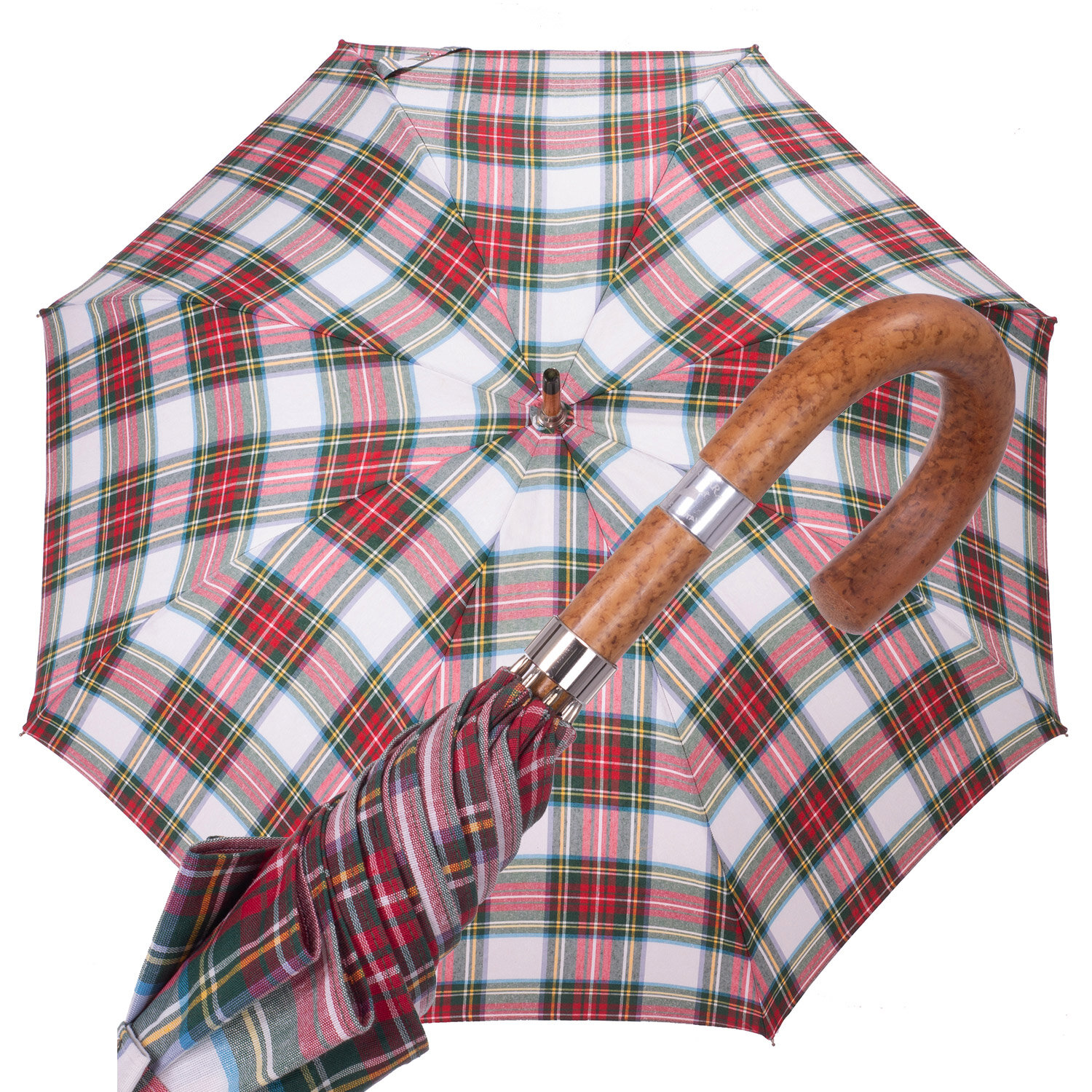 Ombrello Tartan bianco