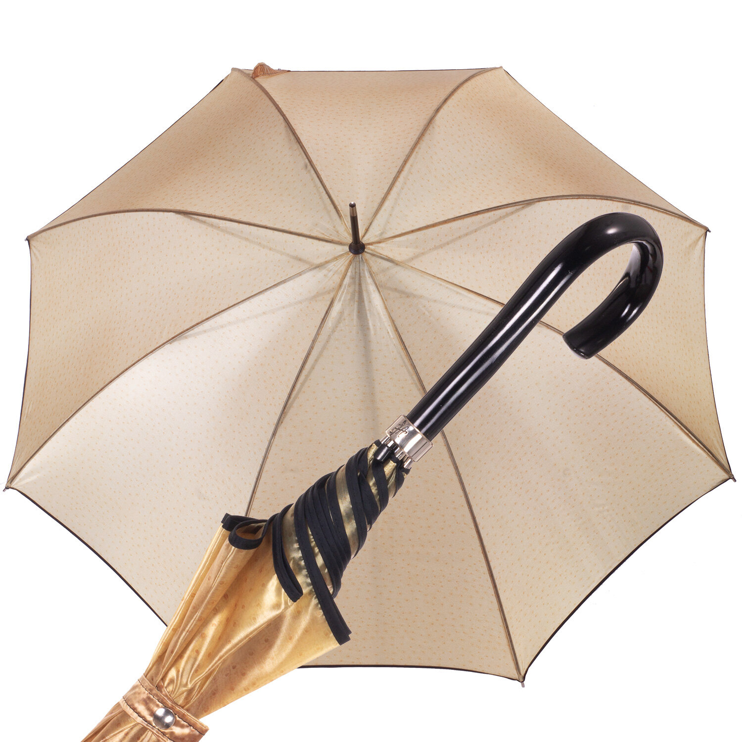 Ombrello trasparente stampa struzzo beige Fa 0023