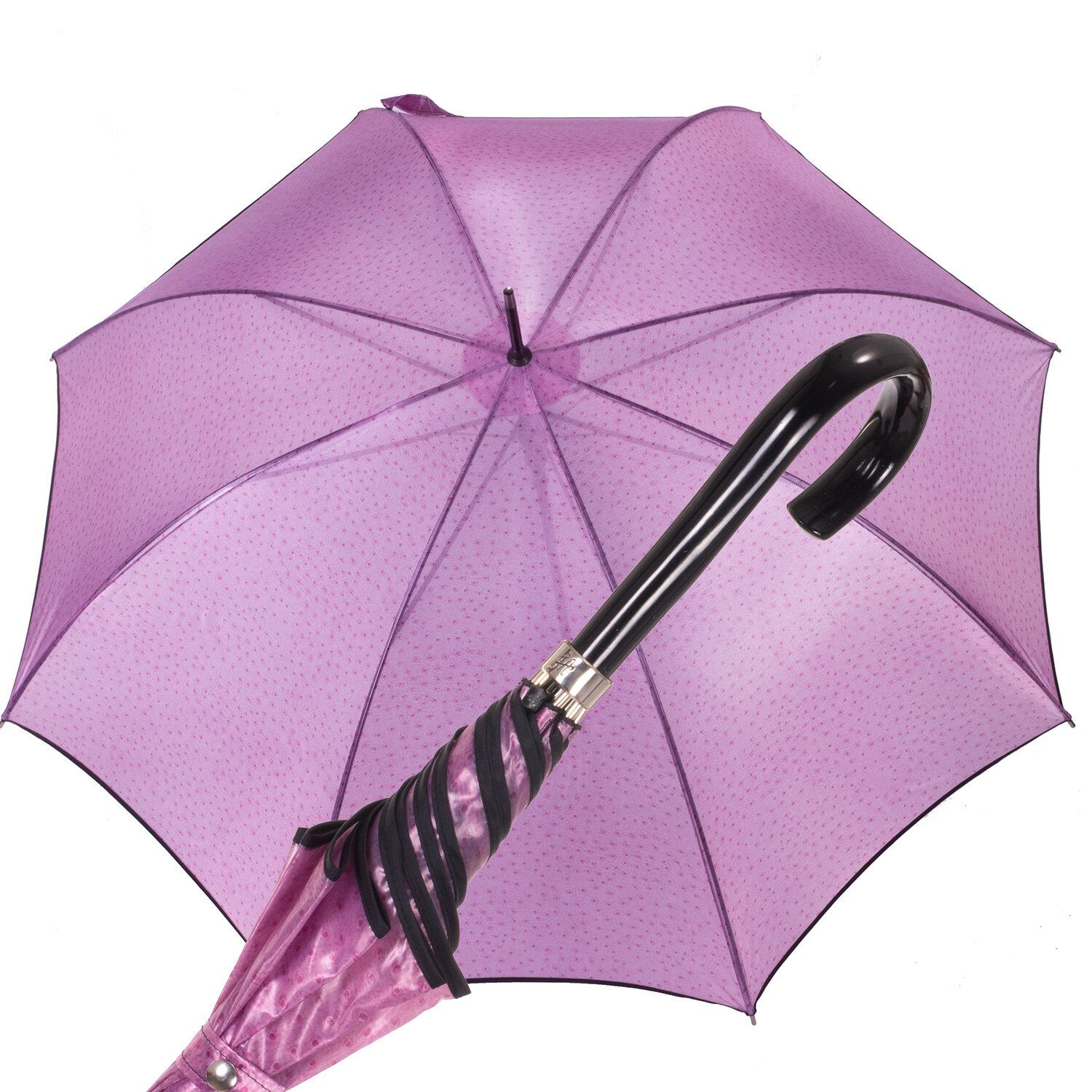 Ombrello trasparente stampa struzzo fuxia Fa 0022