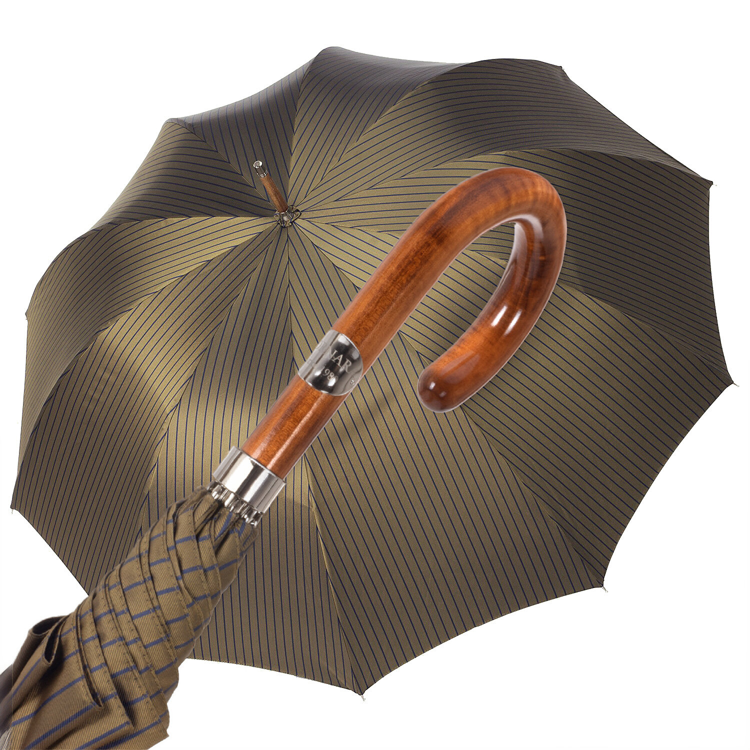 Art. 9100. 3   Ombrello Stile Inglese gessato verde oliva