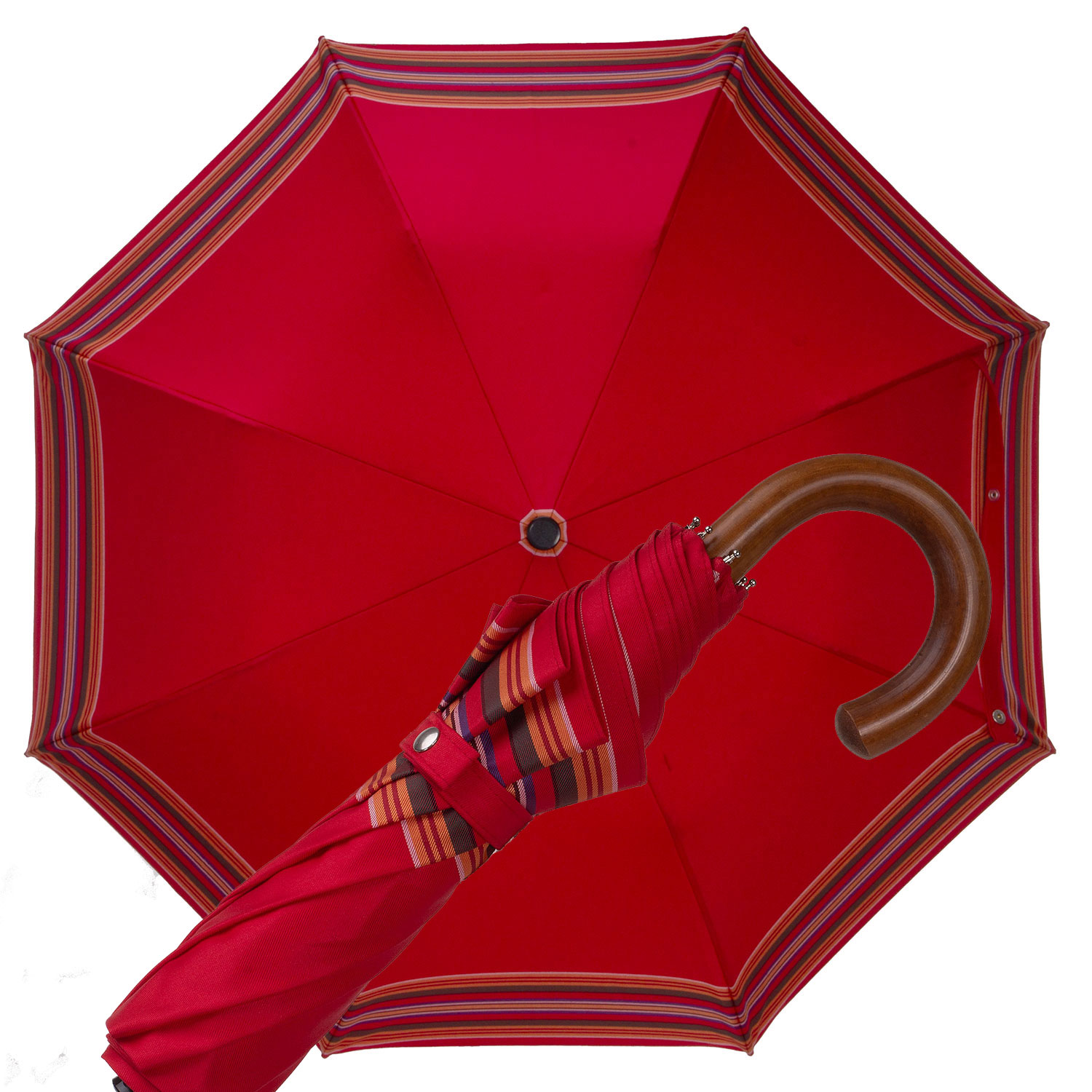 Tm 105. 1 Ombrello Pieghevole Bordo romano rosso