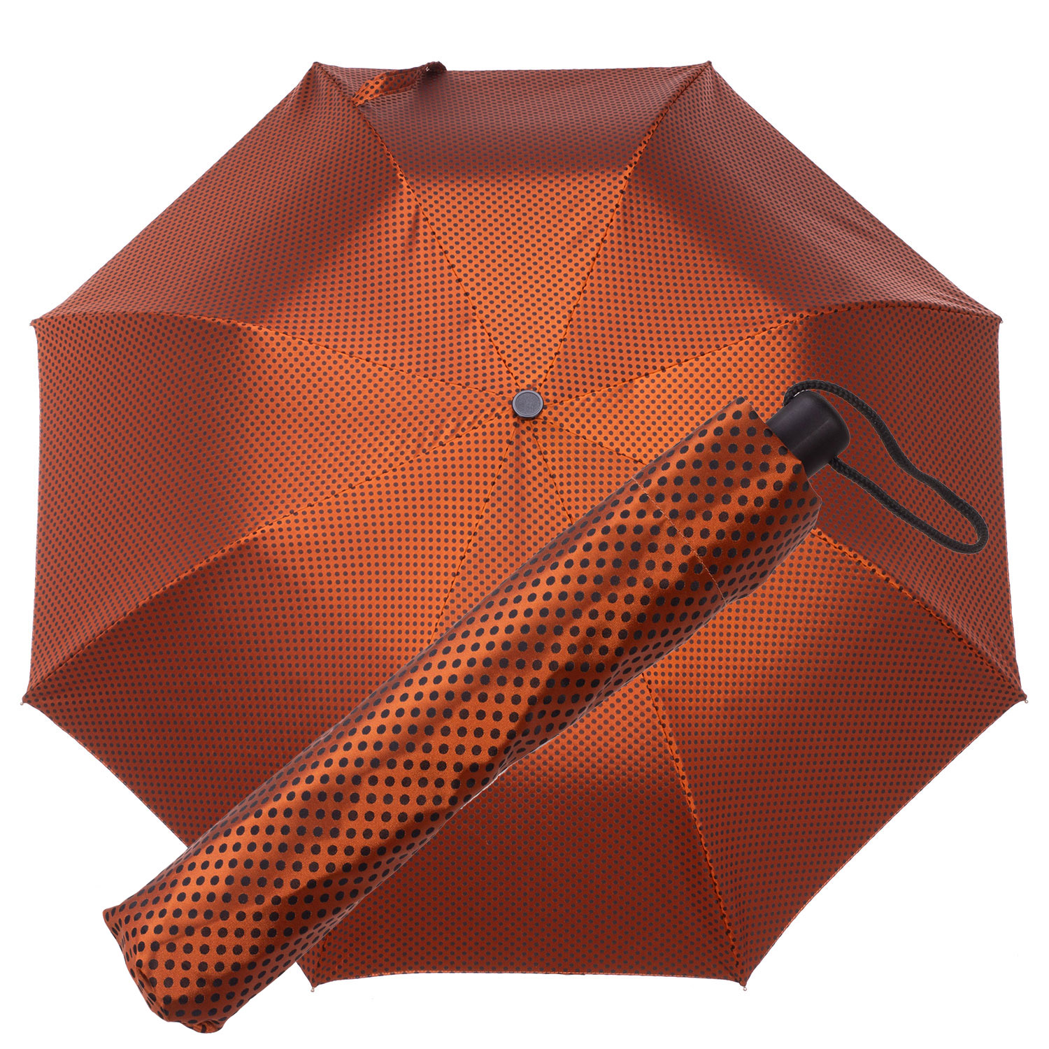 Tm 9400. 2 Ombrello pieghevole arancio pois